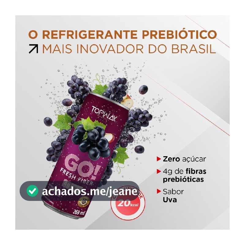 Bebida Gaseificada Prebiótica Go Fresh  Sabor Uva 269ml