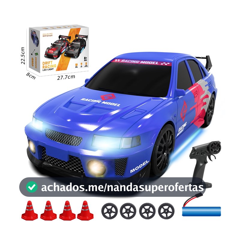 1/24 4WD RC Drift Carro Brinquedo Mitsubishi RX7 GTR Porsche Modelo Acelerador Proporcional Mustang Controle Remoto Velo