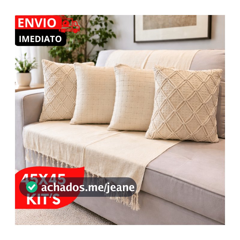 KITS 1/2/3/4 ALMOFADA FEITA EM LINHO LUXO 100% ALGODÃO ARTESANAIS AMBIENTES ACONCHEGANTE BOHO CLEAN.