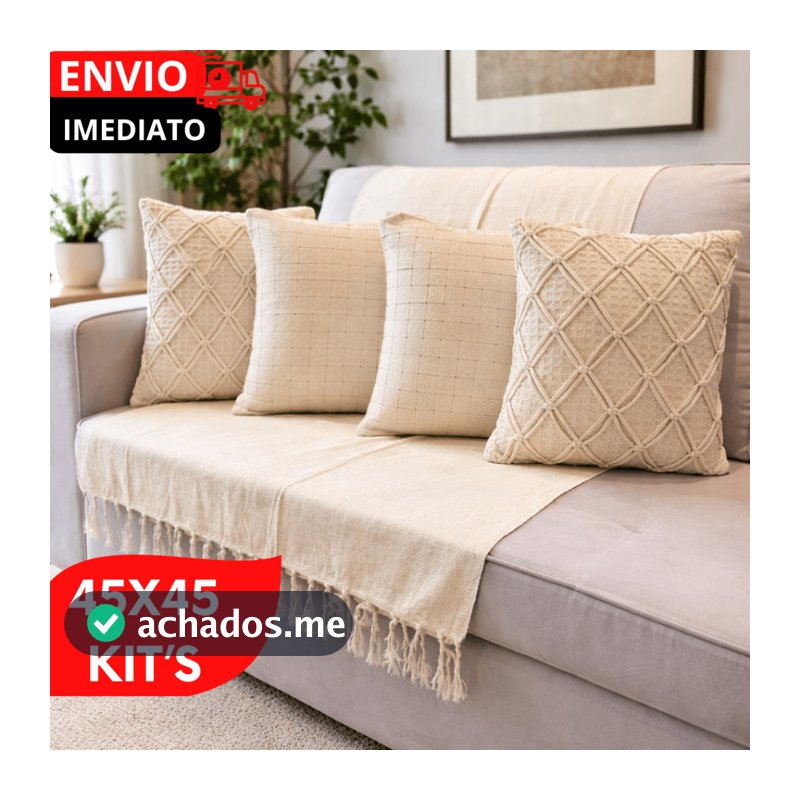 KITS 1/2/3/4 ALMOFADA FEITA EM LINHO LUXO 100% ALGODÃO ARTESANAIS AMBIENTES ACONCHEGANTE BOHO CLEAN.
