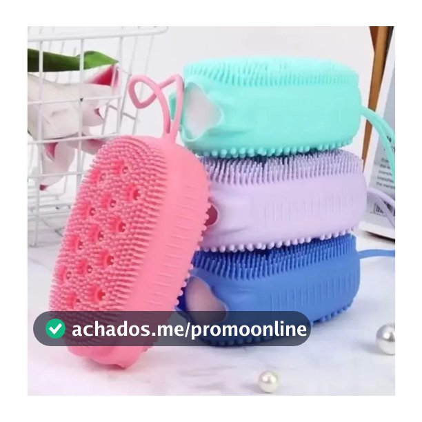 Bucha de Banho Silicone Para Esfoliar a Pele-Esponja Para Banho de Silicone Com Porta Sabão-Escova para Banho Silicone
