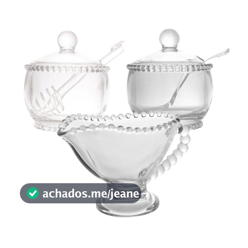 Jogo Para Servir Chá Da Tarde Com Molheira Porta Mel E Açucareiro Com Colher