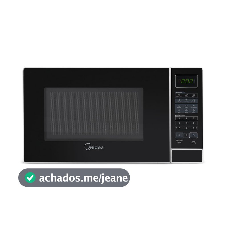 Micro-ondas 20L Branco Porta Preta Minuto Fácil Midea