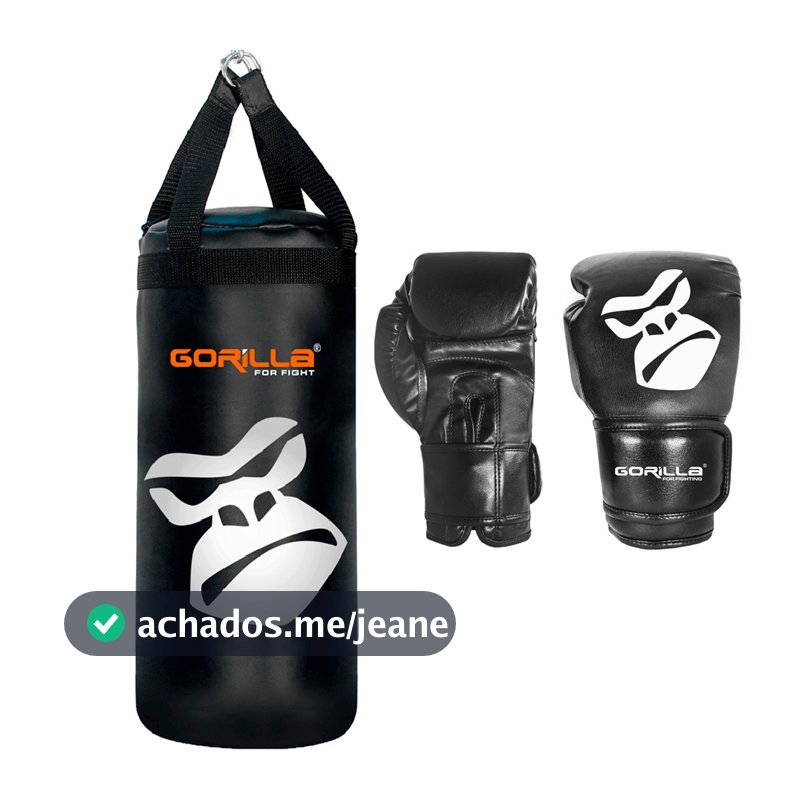 Saco De Pancada Infantil + Luva Boxe Kit Pequeno Guerreiro Gorilla Presente dia das Crianças