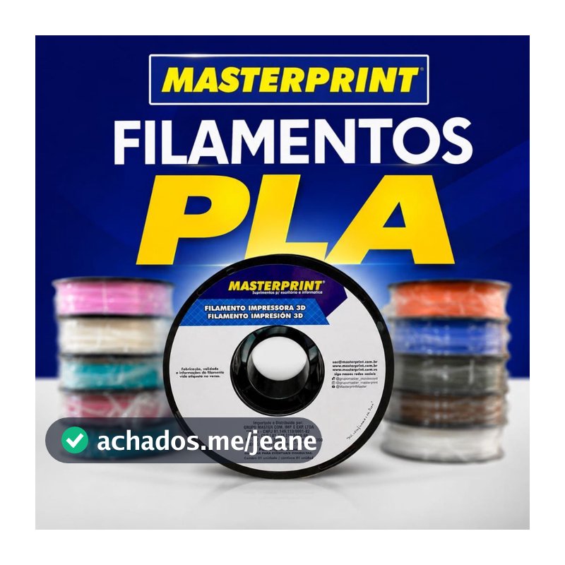 FILAMENTOS PLA PARA IMPRESSÃO 3D MASTERPRINT 1KG / VÁRIAS CORES