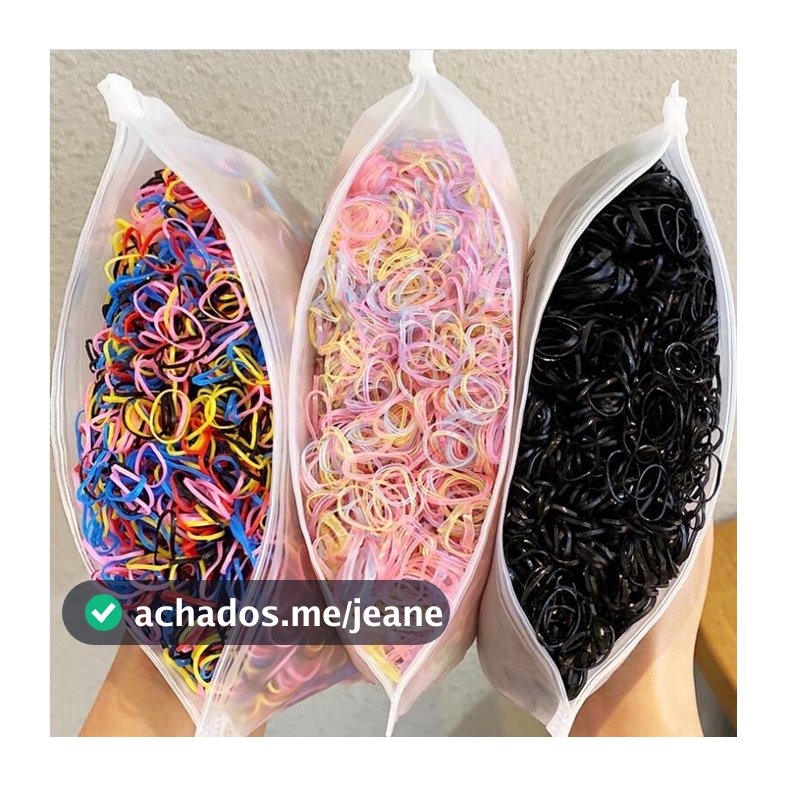 1000 Peças Bolsa Elástico De Cabelo Feminino Descartável Multicolorido