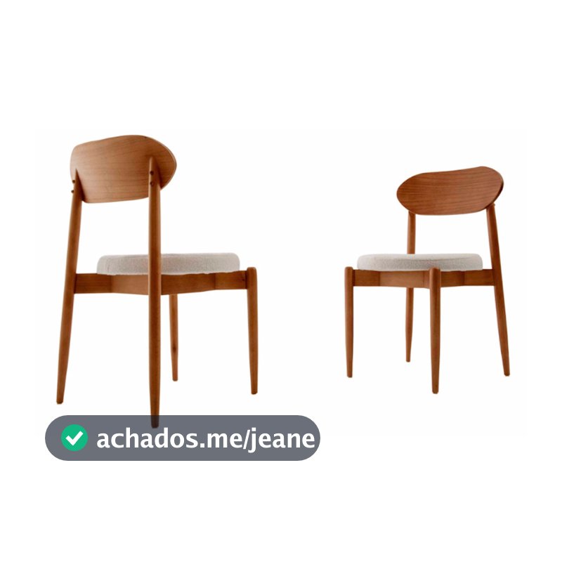 Conjunto com 2 cadeiras Ballare em Madeira Maciça para Sala de Jantar