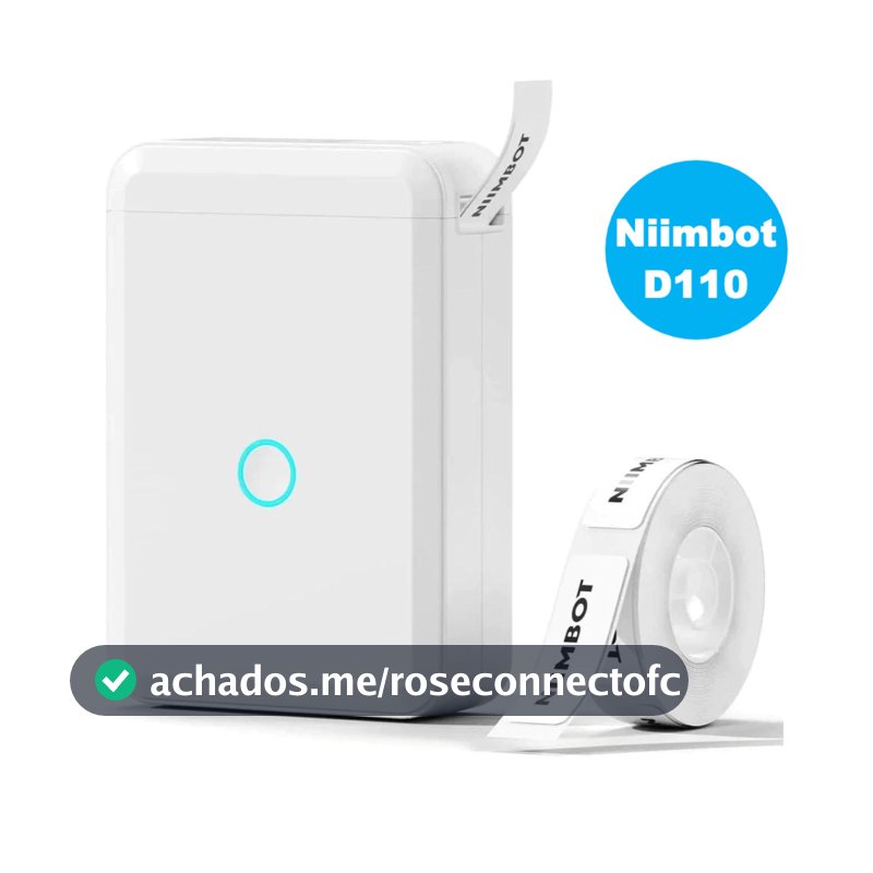 Niimbot D110 Impressora De Etiqueta Térmica Portátil Sem Fio Bluetooth + 1 Rolo Etiqueta