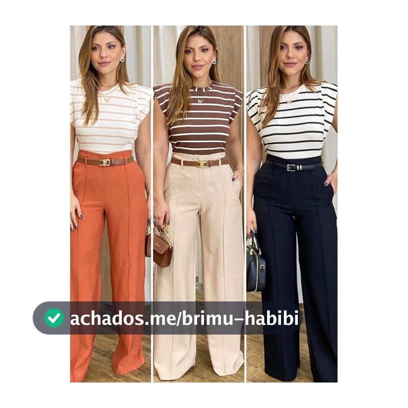 Calça Pantalona Feminina Alfaiataria com Bolso na frente