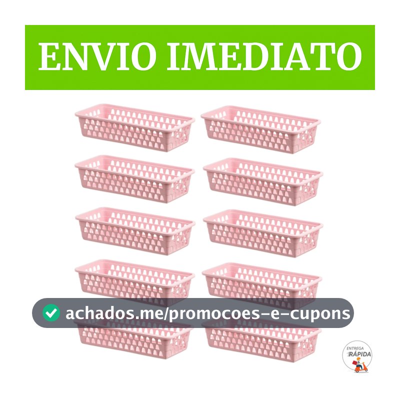 KIT CESTO ORGANIZADOR RETANGULAR CESTINHO MULTIUSO LAVANDERIA BANHEIRO GAVETA PRATELEIRA
