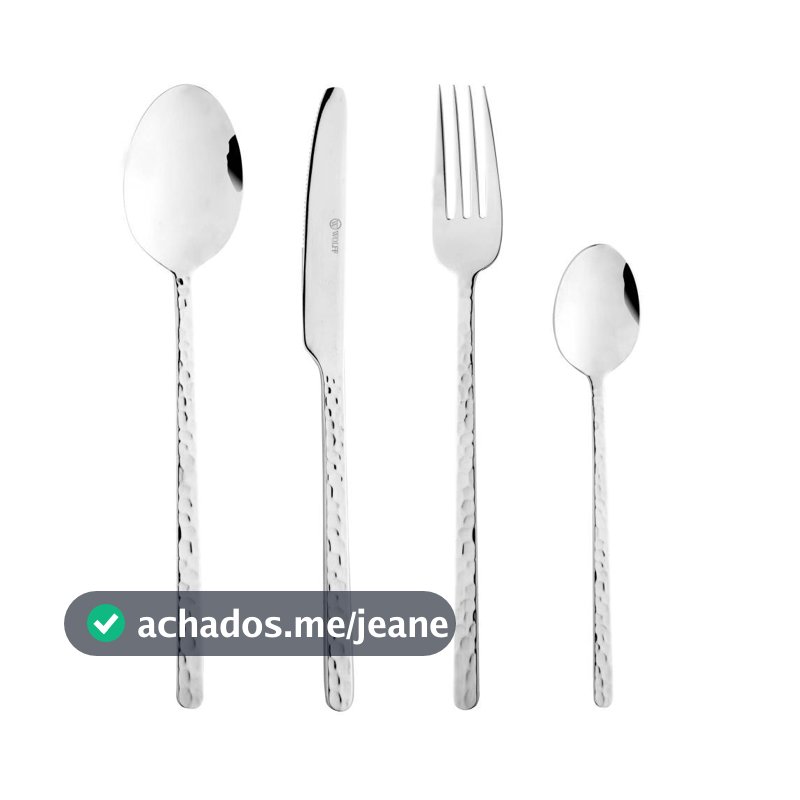 Faqueiro Wolff Veneza 24 Peças em Aço Inox para 6 Pessoas Jogo de Talheres Completo Garfo Faca Colher Mesa Posta Cozinha