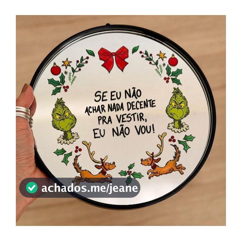 Espelho Decoração Grinch Natalino