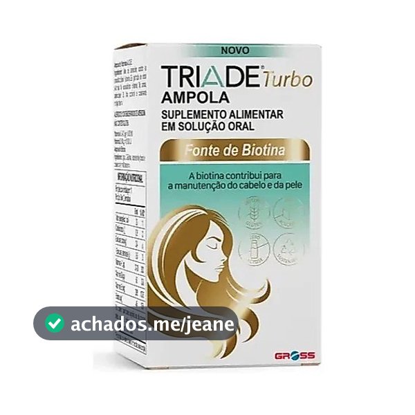 Triade Turbo Biotina Oral Crescimento Capilar Pele e Unhas