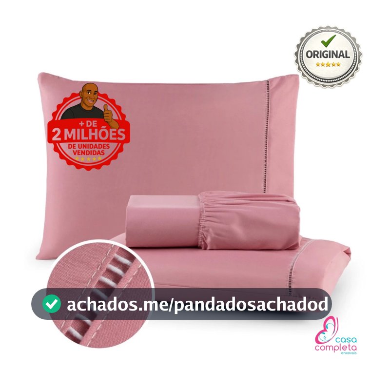 Jogo de Lençol 400 Fios Micropercal Com Fronha em Ponto Palito