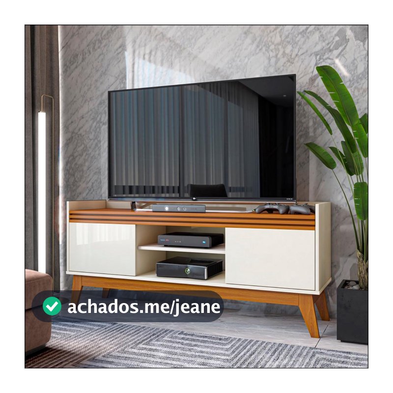 Rack para TV até 50 Polegadas 2 Portas Ripado Astúrias 136cm