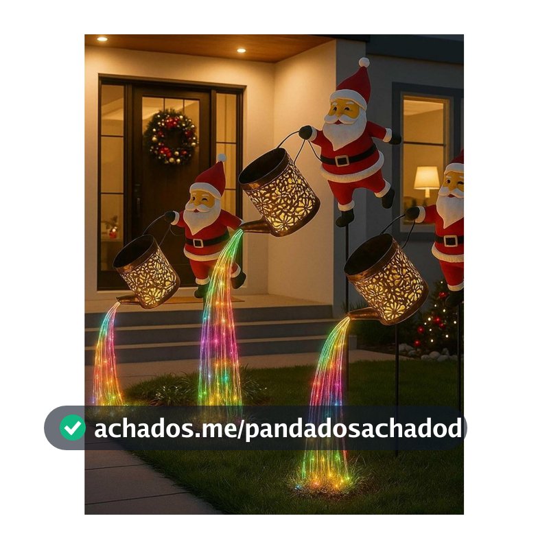 Luzes De Chuveiro Com Chaleira Solar De Papai Noel De Natal-Regador Movidas A Energia Para Decoração De Jardim E Gramado