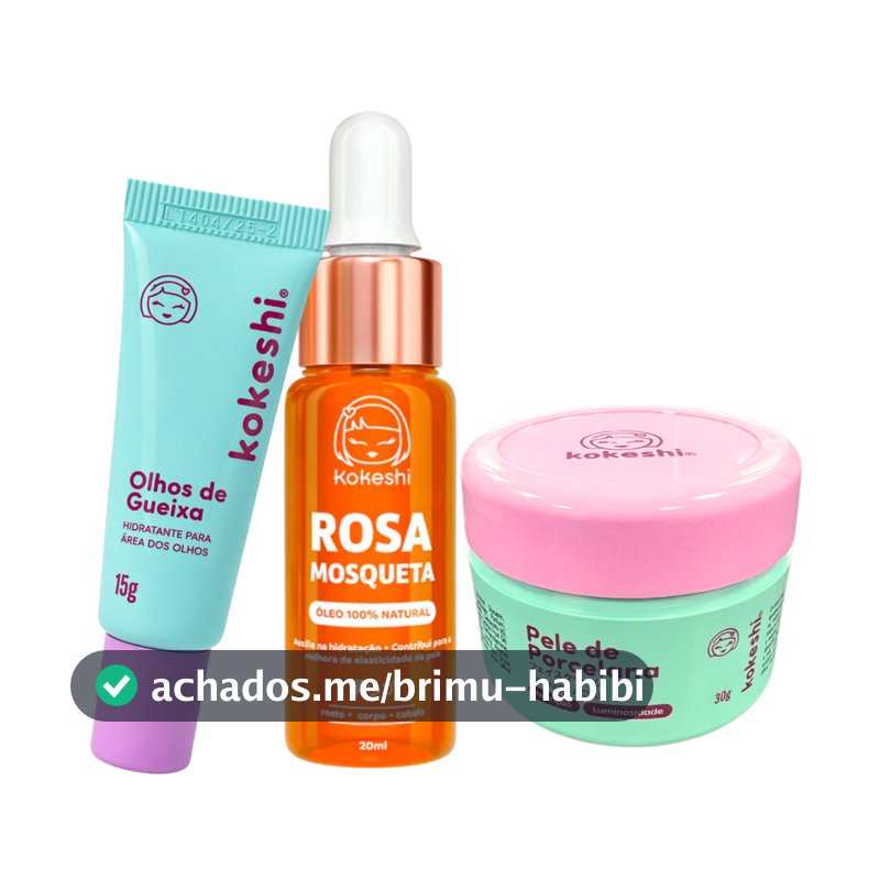 Kit Renovadores Kokeshi Pele Porcelana Óleo de Rosa Mosqueta