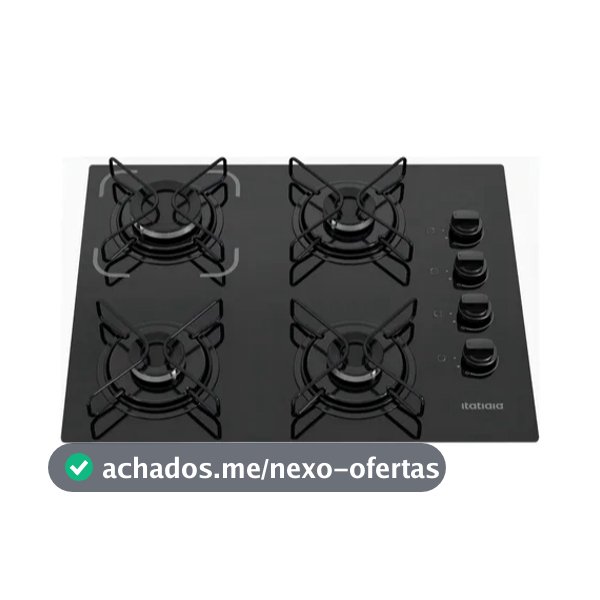Cooktop Itatiaia Essencial 4 Bocas Preto – Bivolt 127V/220V com Acendimento Automático