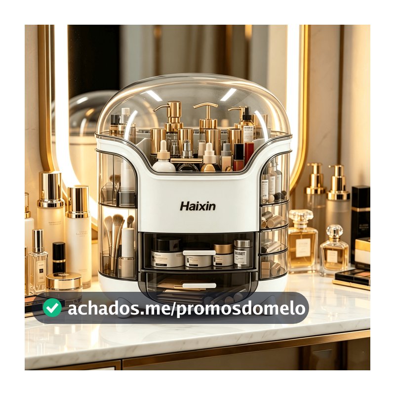 Porta Maquiagem compartimentos Com 11 Acrílico Grande Com Tampa Porta Cosméticos Batom Pincel Beleza Banheiro Quarto