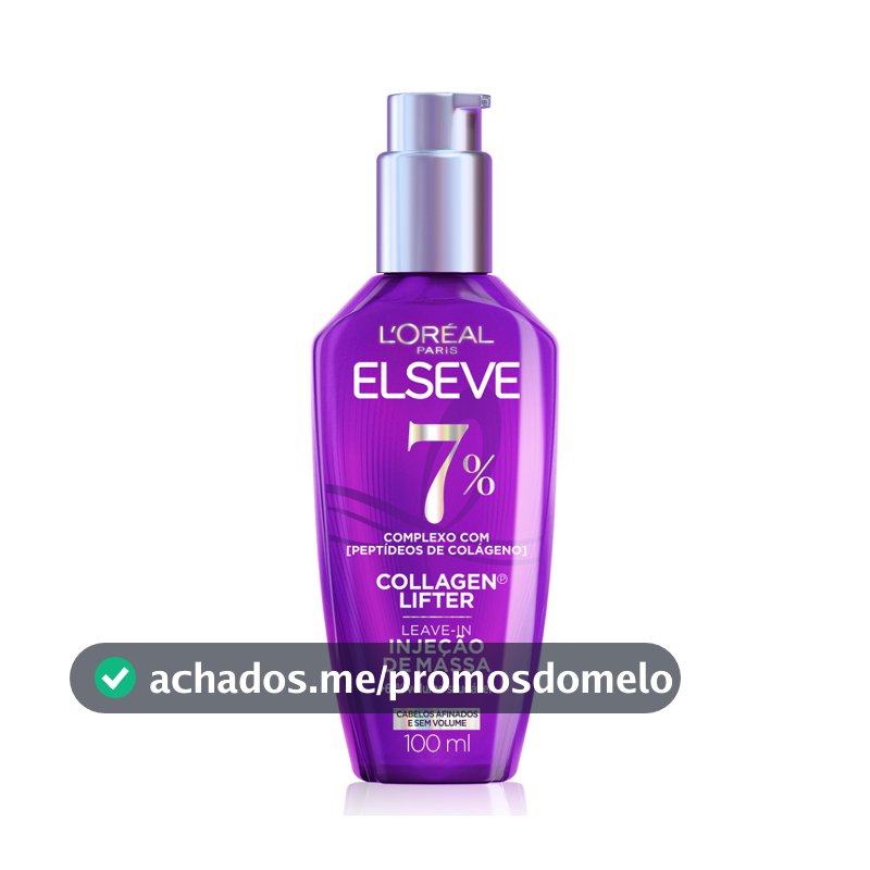 Leave-in Sérum Capilar Para Cabelos Finos Injeção de Massa, Aumenta o Volume em 61%, Elseve Collagen Lifter 100ml