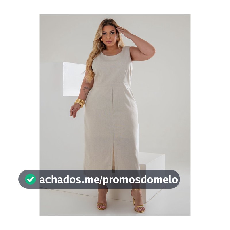 Vestido Plus Size Midi em Linho com Caimento Sofisticado