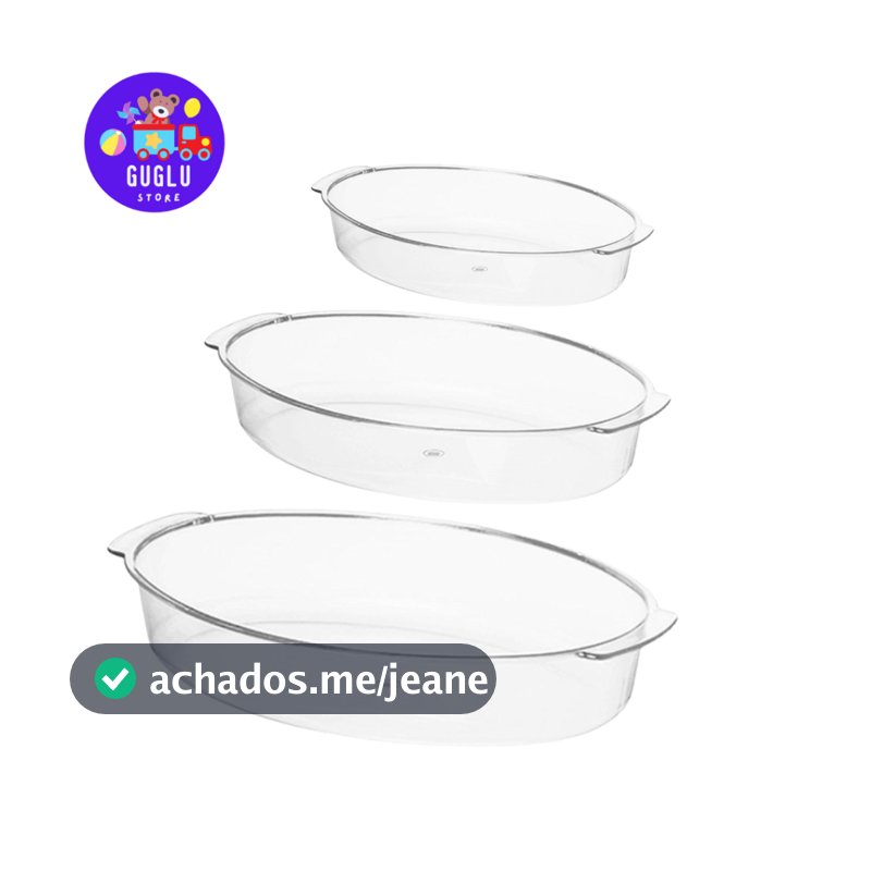 Kit 3 Travessas (Pequena,Média,Grande) - Acrílico