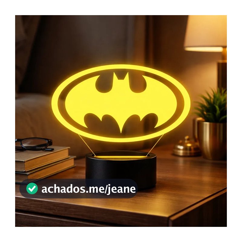 Luminária Led 3D Batman Coringa Herói 2 Multicores