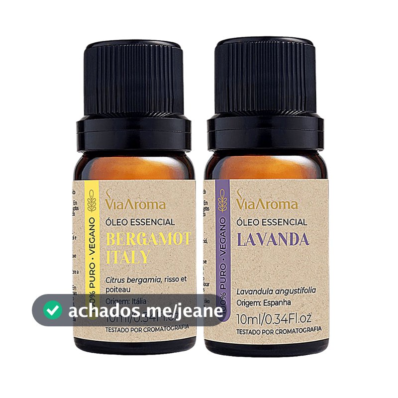 Óleo Essencial Lavanda + Óleo Essencial Bergamot Via Aroma