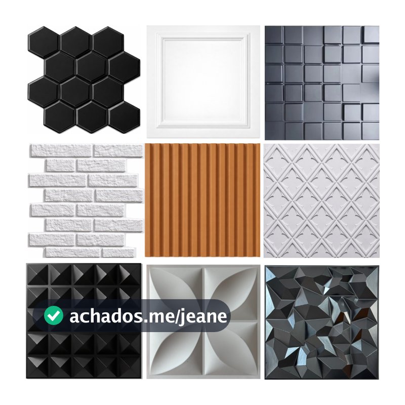 Kit Placas Decorativas 3D PVC 50x50cm - Design Moderno, Resistente à Umidade, Fácil Limpeza