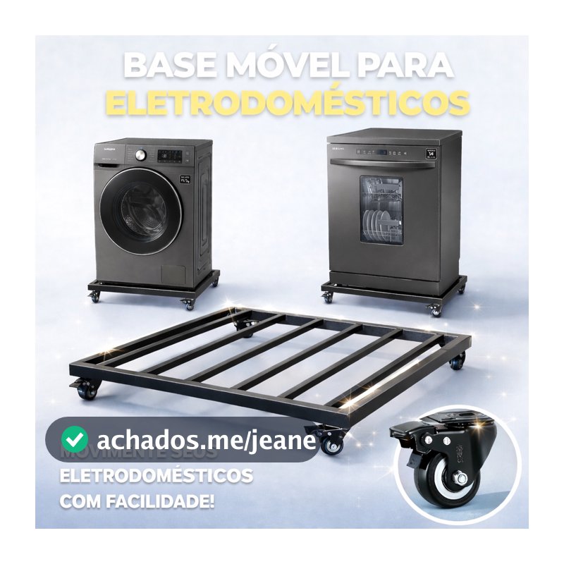 Base com rodinhas suporte móvel para lava roupa lava louças lava e seca resistente 60x60cm