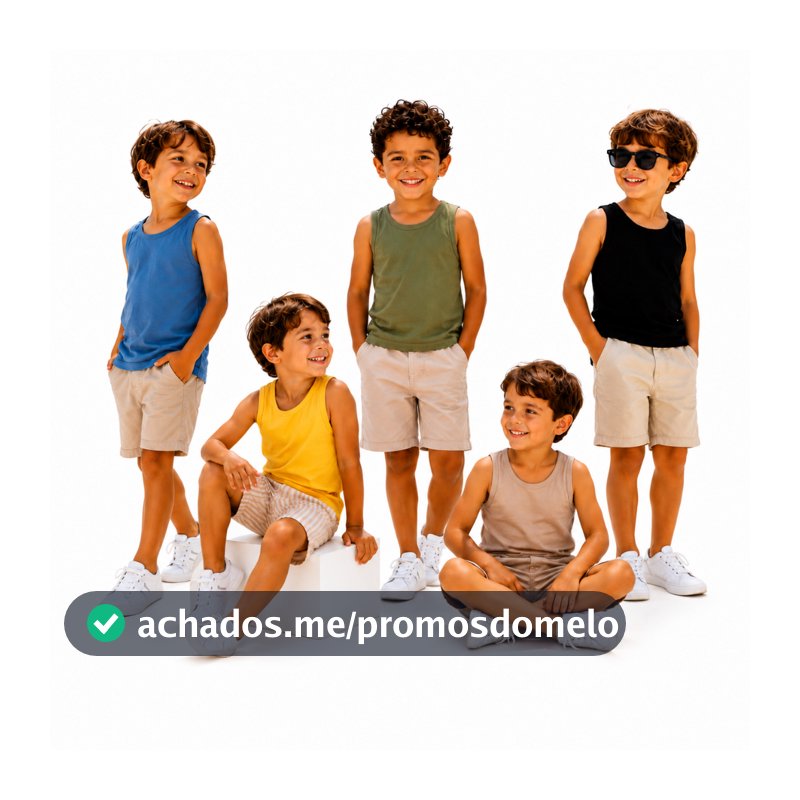 Kit 5 Regatas Infantil Masculina Básica Lisas 100% Algodão Verão 2 à 8 Anos