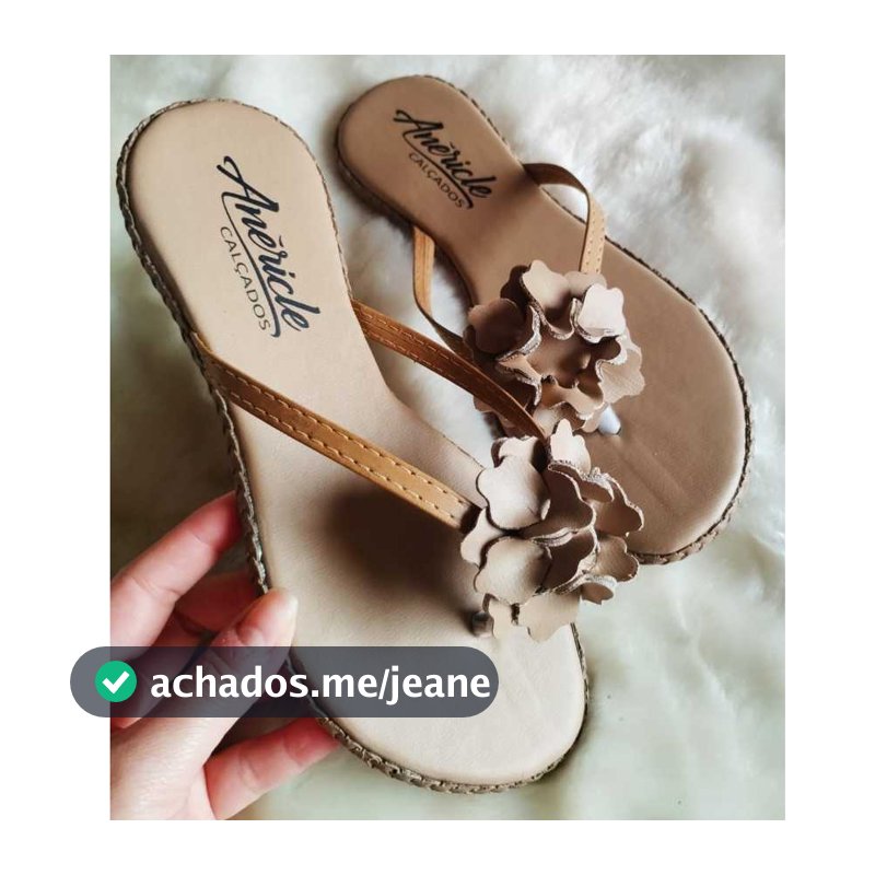 Rasteirinha Chinelo de Dedo com Flor, Confortável, solado PVC Antiderrapante - Linda Rasteira do 34 ao 39