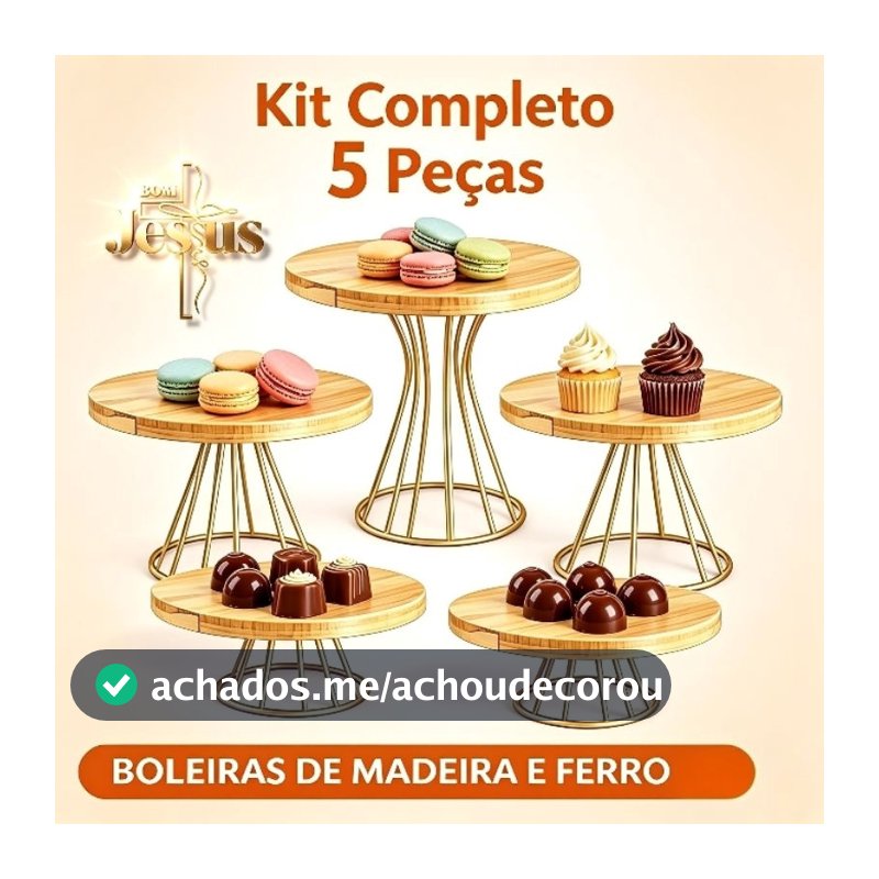 kit com 5 boleira decorativo e doceiras para decorar sua festa- decoração, aniversário, evento