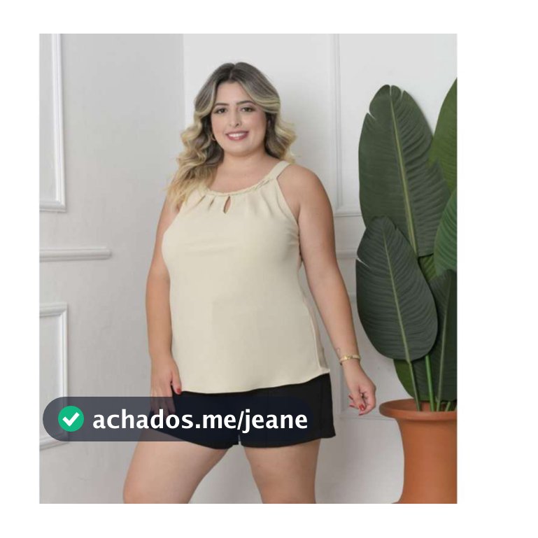 Regata alça larga Feminina plus size tecido duna GG ao G3