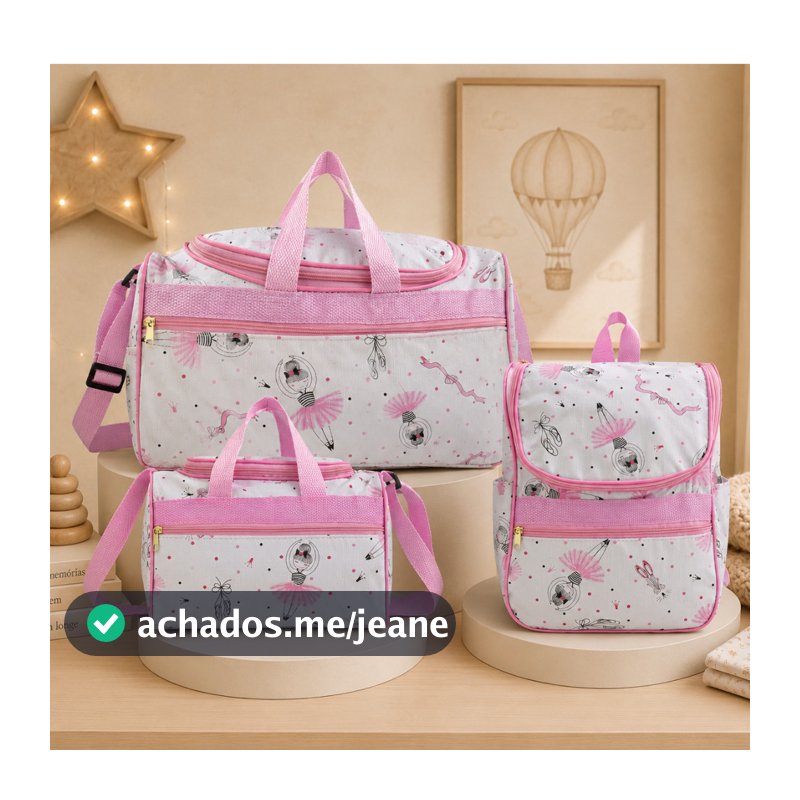 Kit 3 Bolsas Maternidade Bebe Várias Cores Menina/Menino
