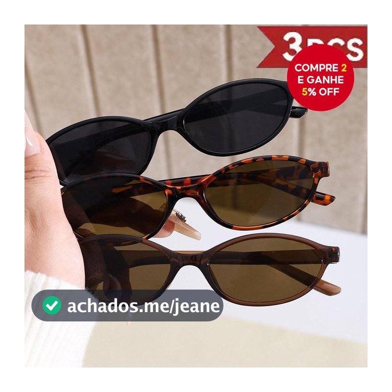 Três Óculos De Sol Ovais UV400 Vintage Para Mulheres E Homens-Armação Pequena De Luxo De Designer