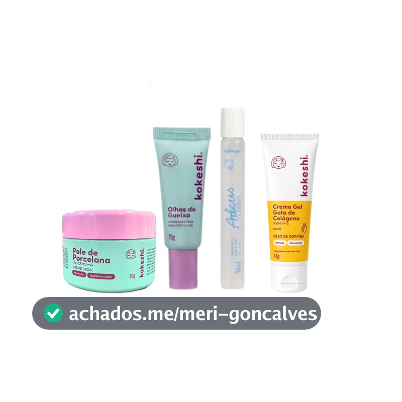Kit Glow Kokeshi Colágeno Anti Olheiras Hidratação Completa