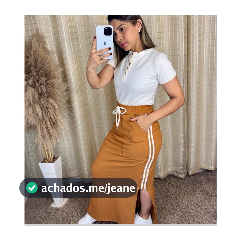 Conjunto feminino de saia Midi e blusa