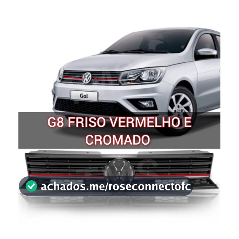 Friso grade Vermelho com cromado, Superior Gol,Voyage, Saveiro G8