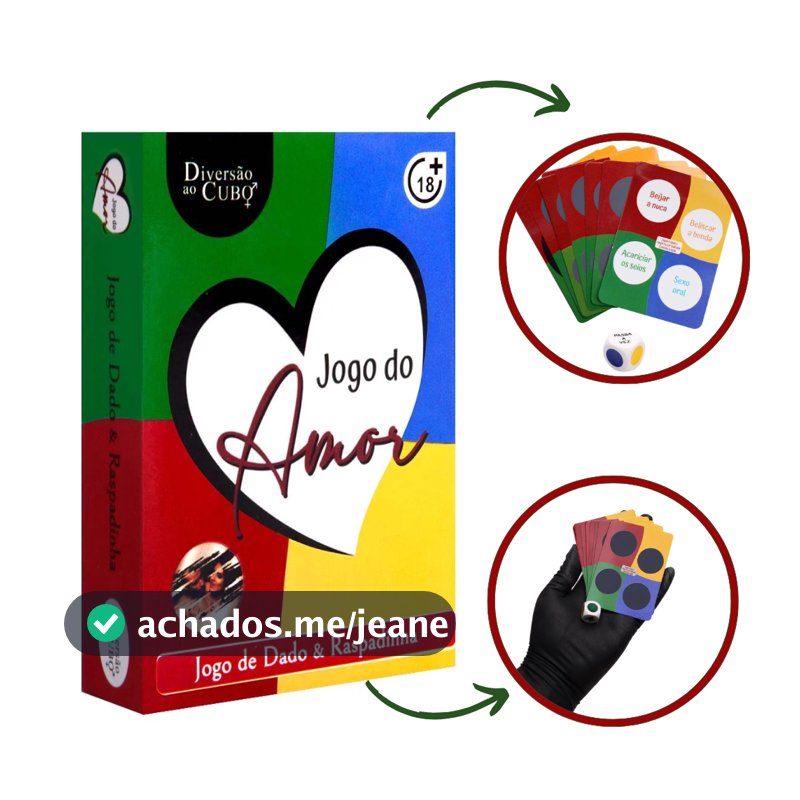 Jogo de Cartas Raspadinha do Amor Com Dado Para Casais Diversão Ao Cubo