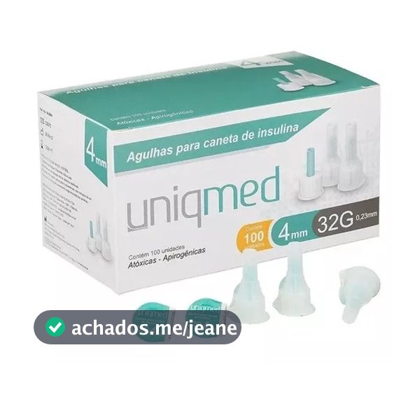 Agulha Para Caneta De Insulina 4mm x 32g UNIQMED