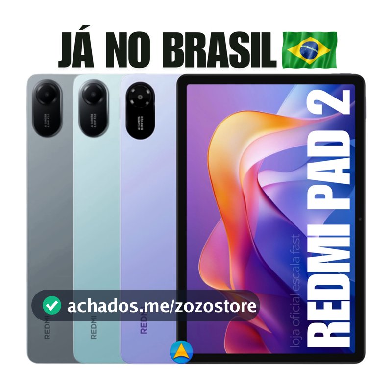 Novo Tablet Xiaomi Redmi Pad 2 256/8GB 128/6GB 128/4GB de Ram Com Envio Imediato