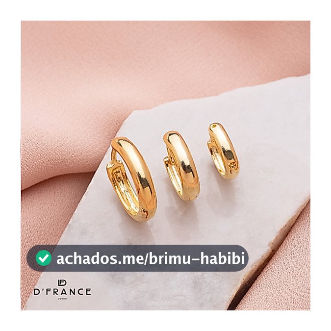 Trio De Argolas Lisas Banhado a Ouro 18K - D France Semijóias