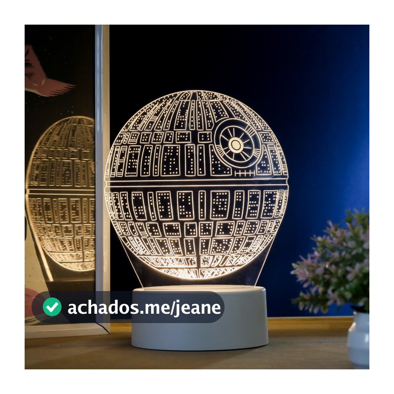 Luminária LED 3D de Mesa / Luz Noturna Presente Criativo / Decoração - Estrela da morte, Star Wars, Estação bélica