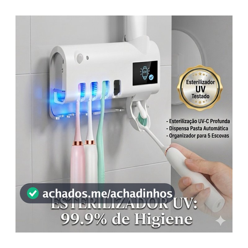 Suporte para Escova de Dentes com Dispensador de Creme Dental