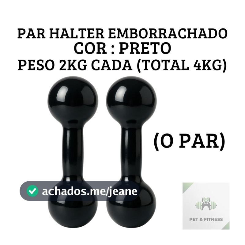 Halter 2kg o Par total 4kg Emborrachados Ferro Fundido Treino Em Casa Peso de Academia Promoção