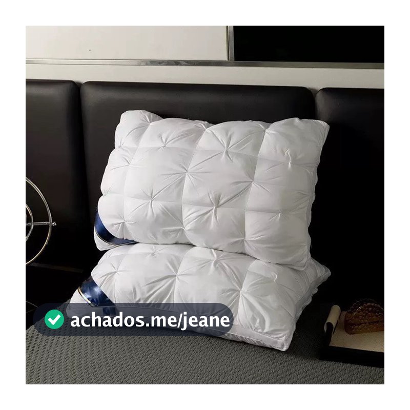 Travesseiro de hoteL Fofo Alta Densidade Anti Dor no Pescoço Enchimento Fibra Macia Cama Quarto