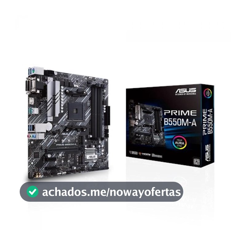 Placa Mãe Asus Prime B550M-A, Chipset B550, AMD AM4, mATX, DDR4, 90MB14I0-M0EAY0