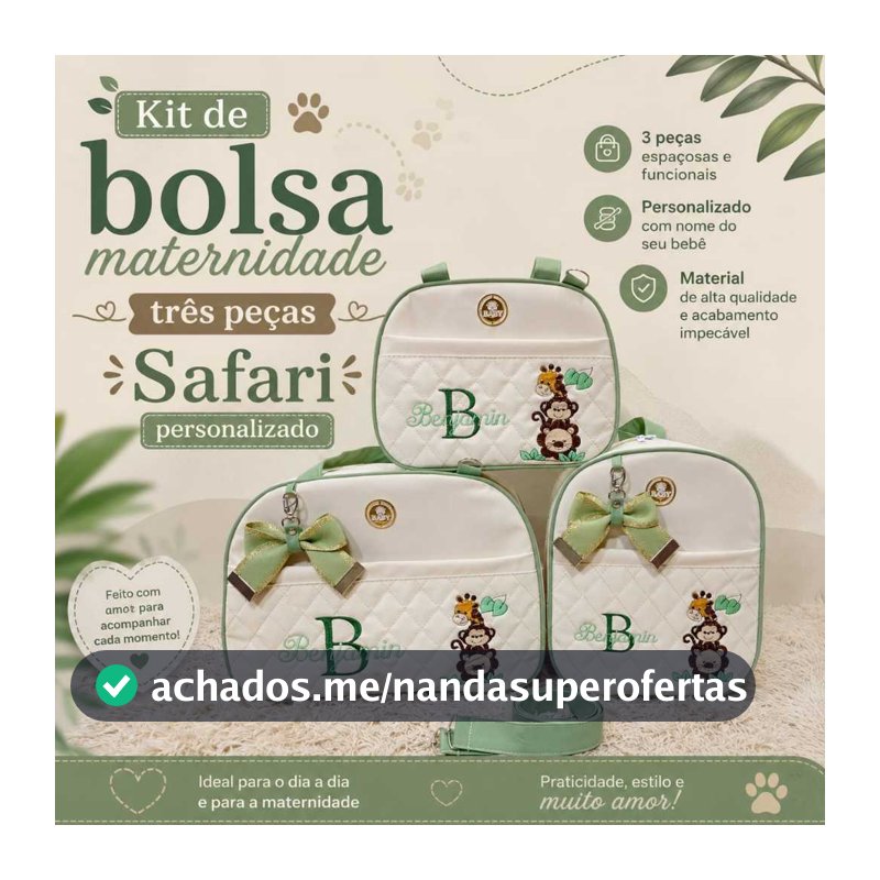 Kit de bolsa maternidade do safari personalizado!