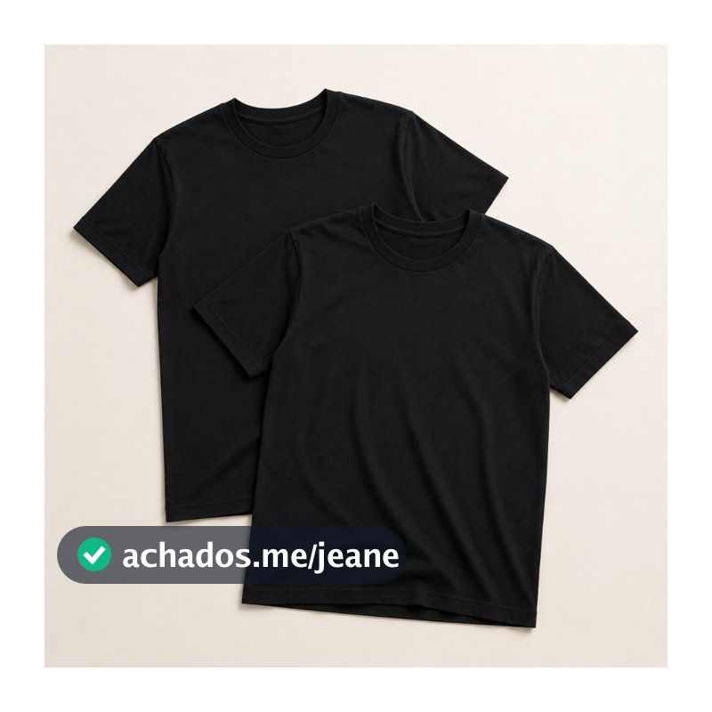 Kit 2 Camisetas Masculina Lisa Básica 100% Algodão Premium Confortável Casual Cores Branco Preto Azul Bordô P/M/G/GG